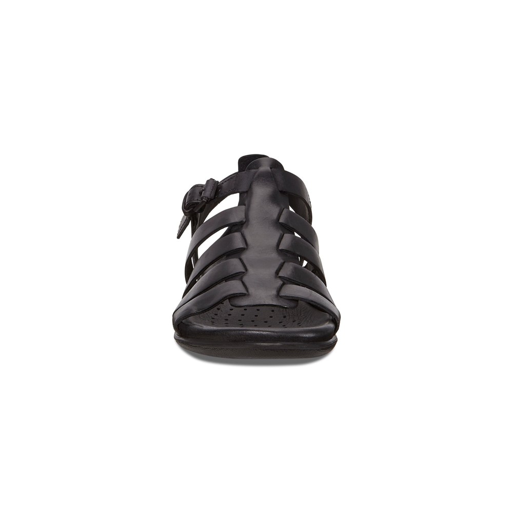 ECCO Womens Sandals Black - Flash Flat - DHT-451862